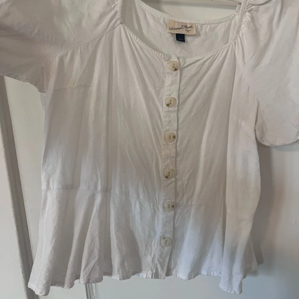 Universal Thread Cream Button-Front Blouse - Picture 2 of 4